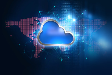 Cloud computing system abstract technology background