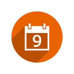 simple kalender icon circle orange