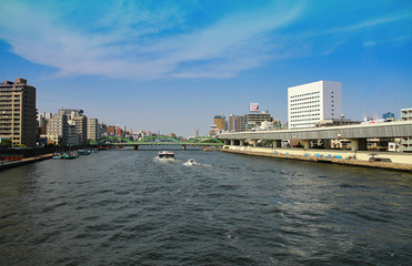Scenery of the Japanese Sumida River