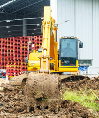 Excavator in action