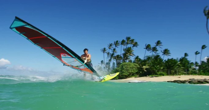 Windsurfing, summer fun extreme sport