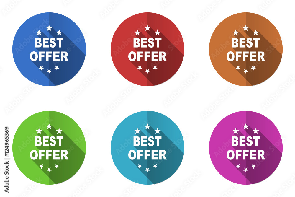 Aufkleber flat design vector icon set