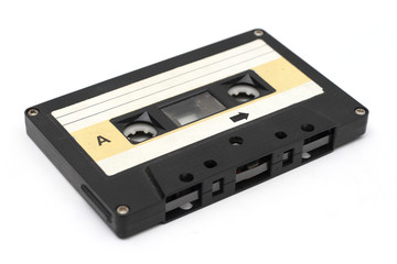 retro cassette tapes isolated white background