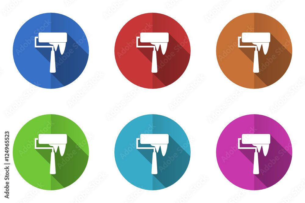 Poster Flat design vector icon set