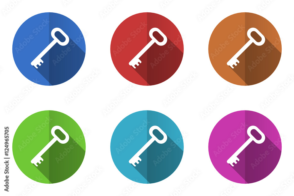 Poster Flat design key vector icons