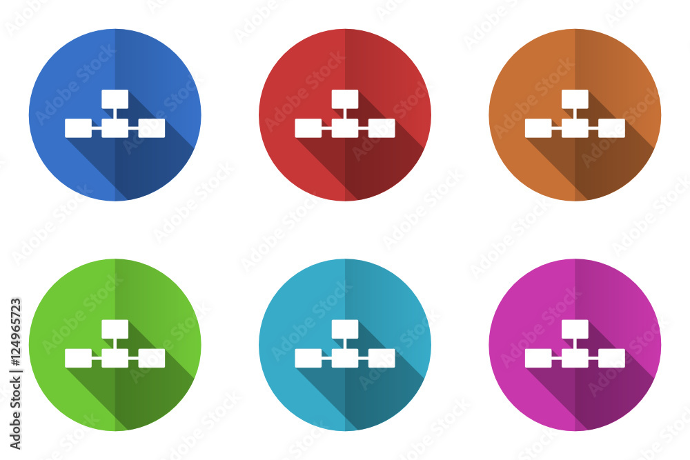 Poster flat design internet vector icons