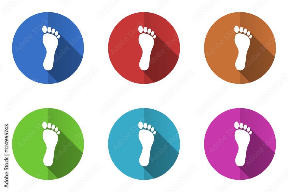 Poster Flat design footprint vector icons