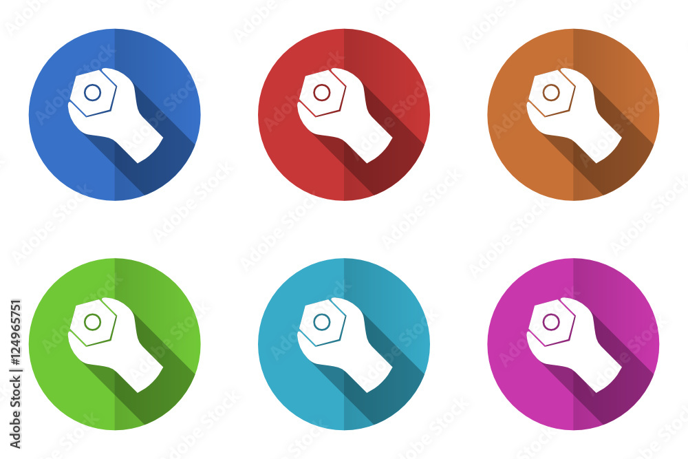 Poster flat design tools vector icons