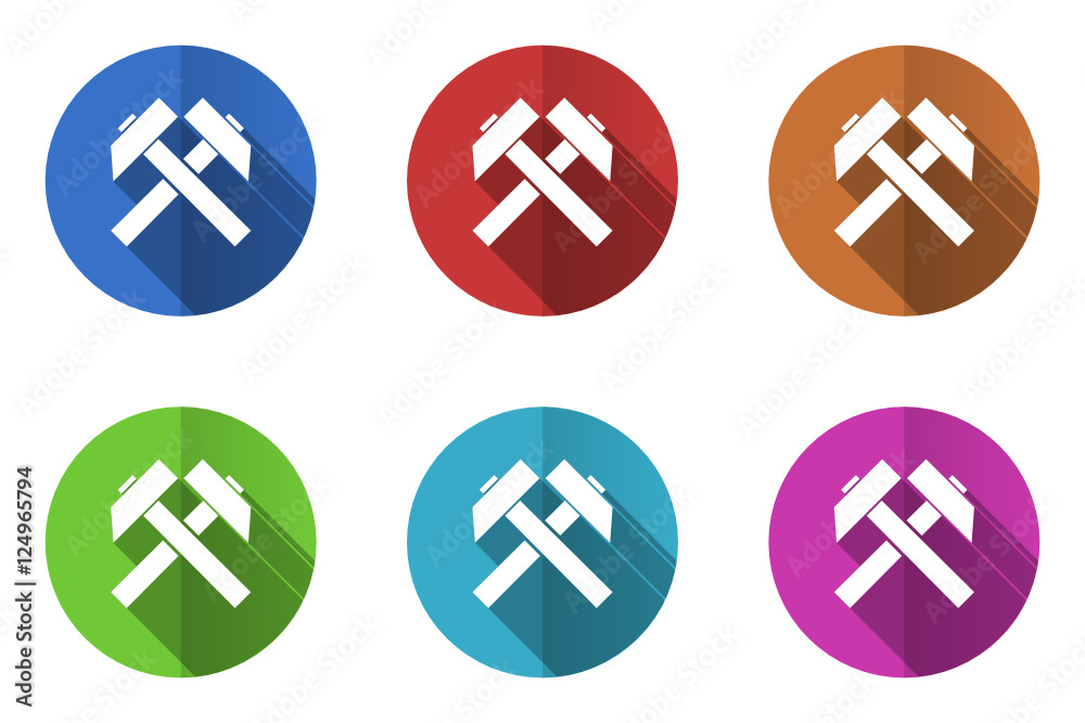 Poster Flat design mining vector icons