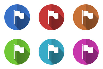 Flat design flag vector icons