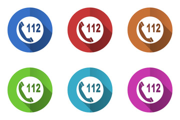 Fototapeta premium Flat design 112 vector icons