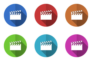 Flat design video vector icons