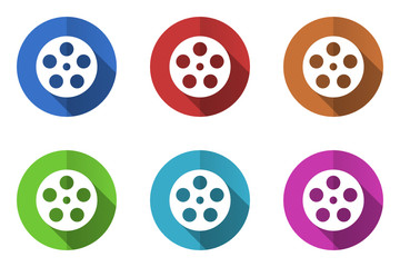 Flat design movie vector icons