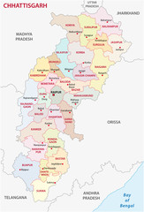 Chhattisgarh administrative and political map