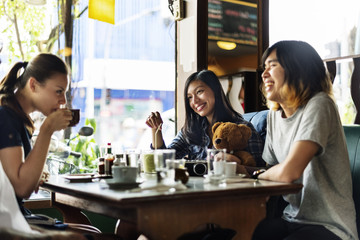Group Of People Drinking Coffee Concept