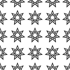 Seamless vector background with decorative stars. Print. Cloth design, wallpaper.