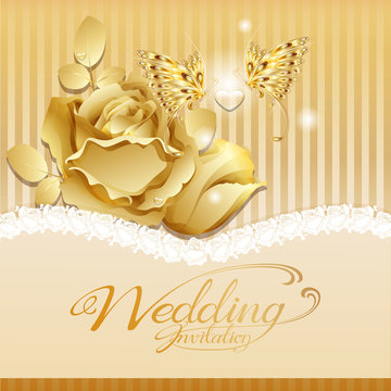 Designing wedding cards Gold Square