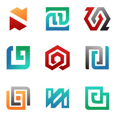Unique N Letter and Abstract Logo Symbol Template