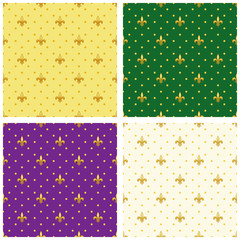 Cute seamless Mardi Gras pattern in trraditional colors © C Design Studio