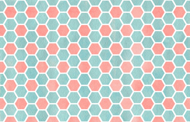 Watercolor geometrical comb pattern.