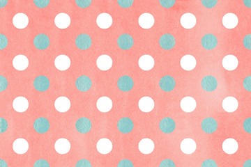 Watercolor polka dot background.