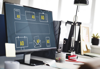Advertisting Commercial Marketing Digital Branding Concept - obrazy, fototapety, plakaty