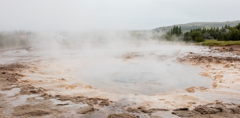 Geothermally active valley of Haukadalur