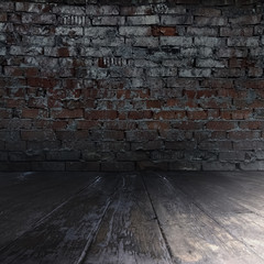 old room with brick wall