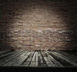 old room with brick wall