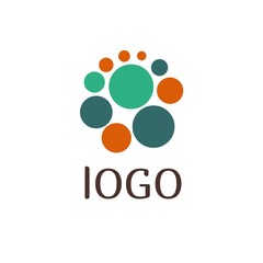 Vector of round abstract sign. Logo. Business icon for the company. This concept graphic represents lighting design / Industry / Sport / Fitness. Chemistry and medical business. Illustration.