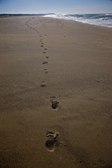 footprints in sand