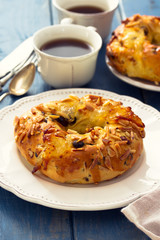 portuguese Christmas cake on white plate