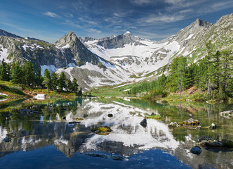 Beautiful summer landscape, Altai mountains Russia.