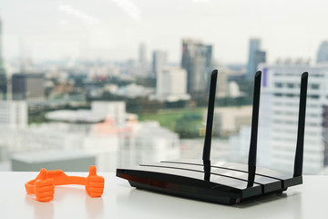 excellent signal of wifi router in the office