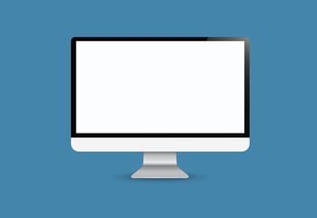 Computer display vector design isolated on background  with blan