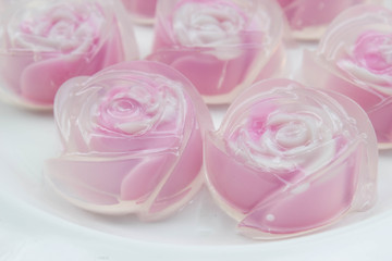 Obraz na płótnie Canvas sweet jelly in rose shape