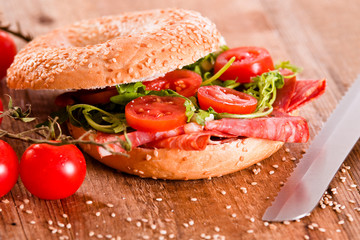 Sesame bagels.