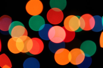 Multi-colored lights on a black background