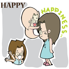 happiness cartoon vector character