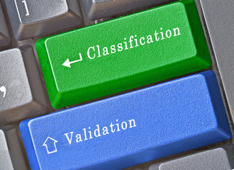 keyboard with keys for classification and validation