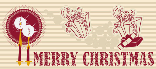 Christmas greeting card, vector design template