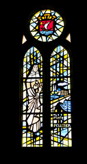 Bouin. vitraux de l'église Notre Dame, Vendée, Pays de Loire