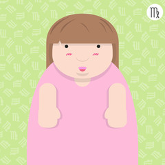 cute big fat virgo zodiac cartoon