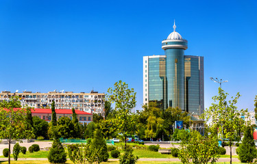 Soviet-era apartment building in centre of Tashkent, Uzbekistan