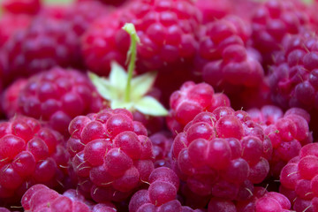 Ripe and beautiful raspberries - texture