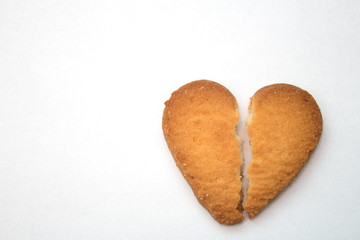Cookie in the form of broken hearts - symbol of love