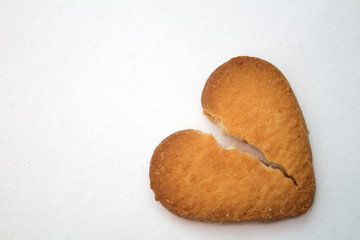 Cookie in the form of broken hearts - symbol of love