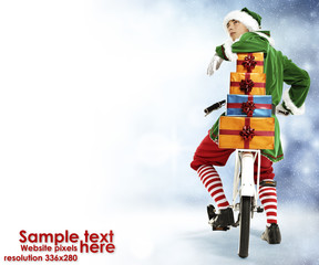 elf and winter background 