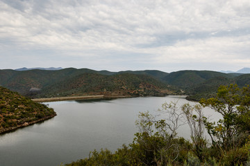 Fototapeta na wymiar Bush view of the dam at Calitzdorp