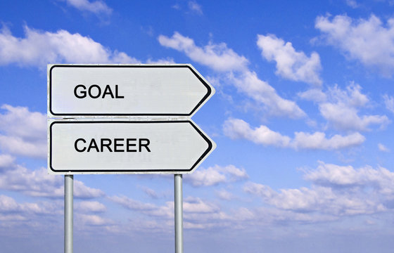 Road signs to  goal and career